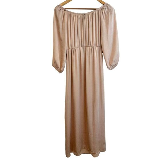 Bardot Ithaca Satin Champagne Feminine Dreamy Maxi Dress Size 4 NWT - Picture 2 of 10